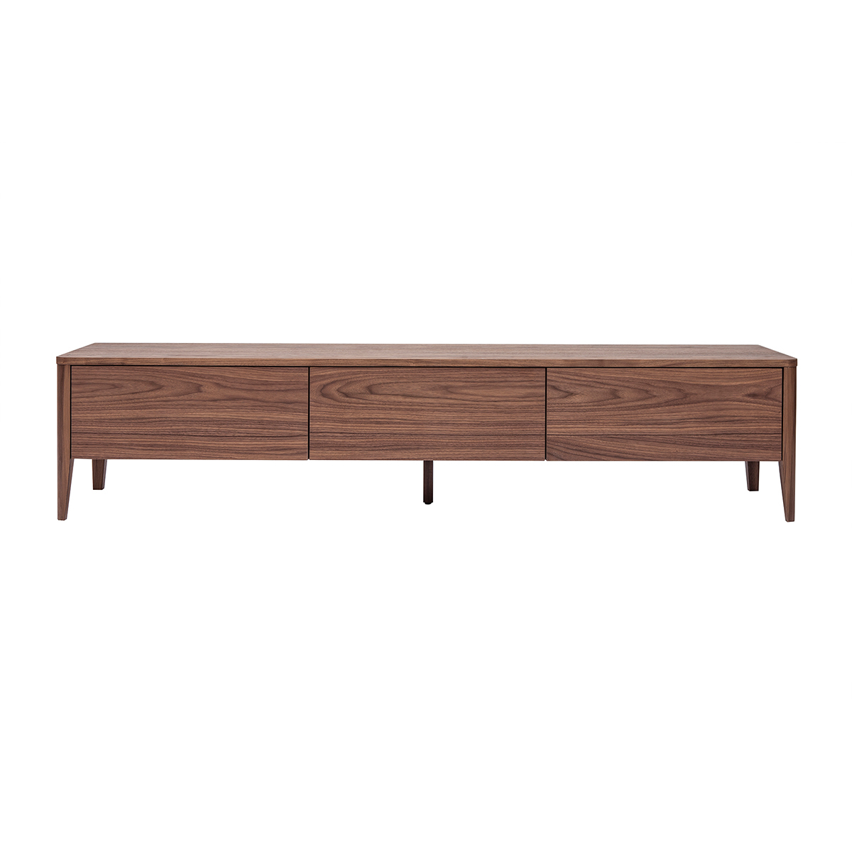 Meuble TV bois foncé noyer 3 tiroirs L180 cm BENJA Meuble TV bois foncé noyer 3 tiroirs L180 cm BENJA