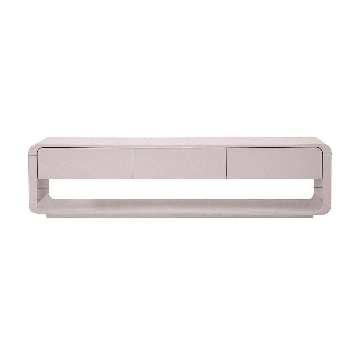 Meuble TV design beige laqué brillant 3 tiroirs L180 cm SAILOR Meuble TV design beige laqué brillant 3 tiroirs L180 cm SAILOR