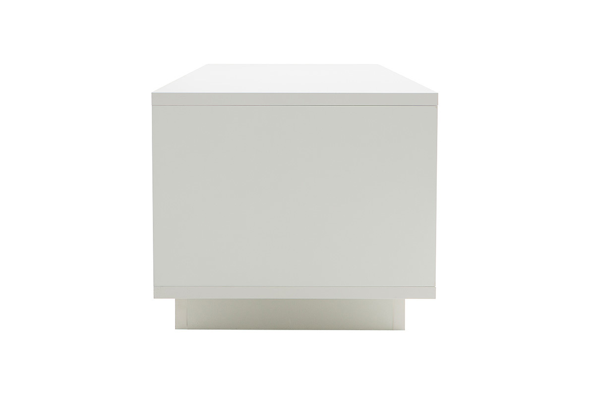 Meuble TV design blanc avec rangements LAND