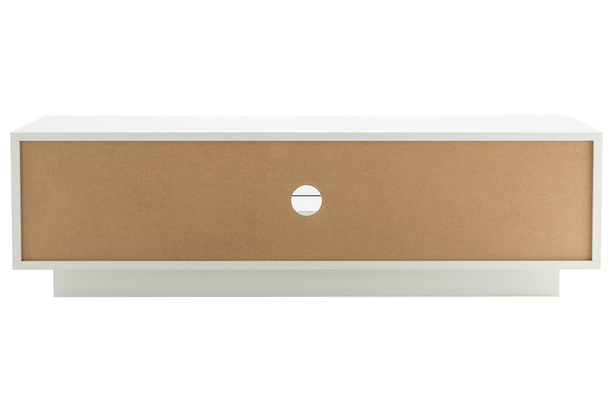 Meuble TV design blanc avec rangements LAND