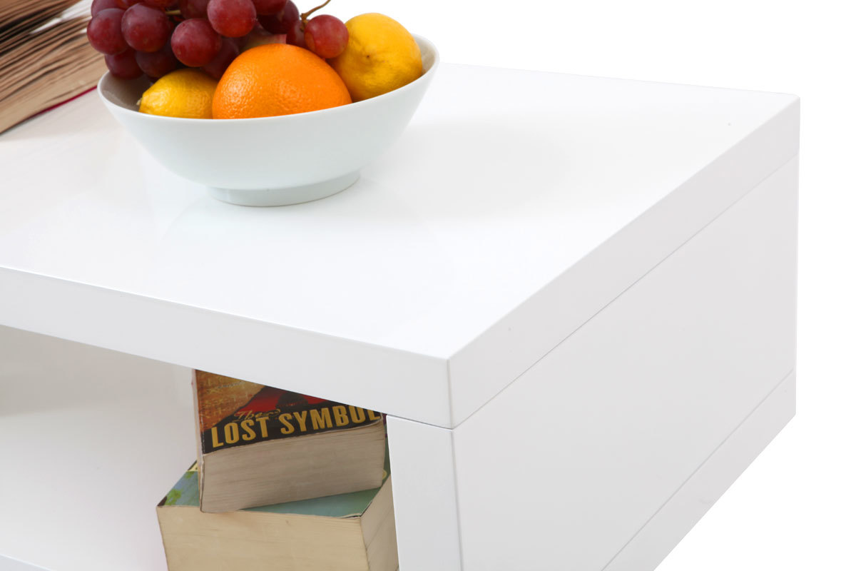 Meuble TV design blanc  laqu� brillant L120 cm NEXY