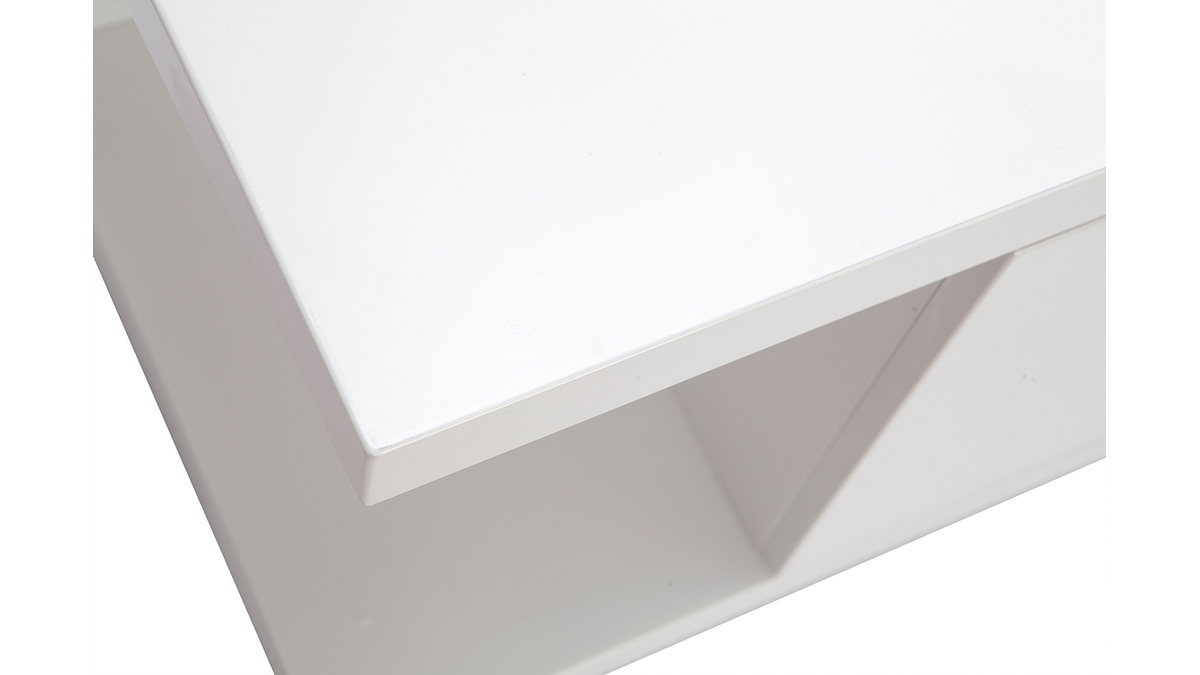 Meuble TV design blanc laqué brillant L150 cm KARY