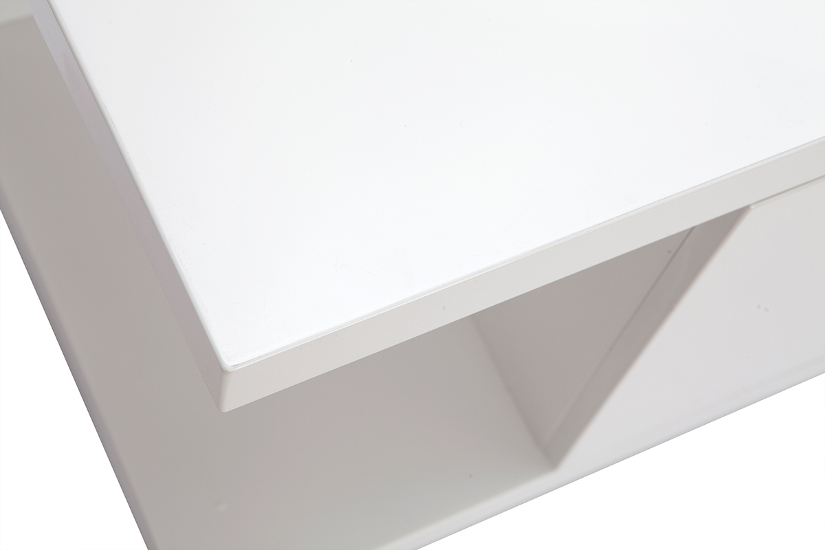 Meuble TV design blanc laqu� brillant L150 cm KARY