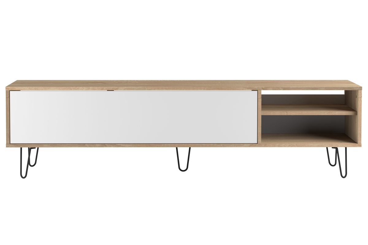 Meuble TV design bois et blanc LUMY