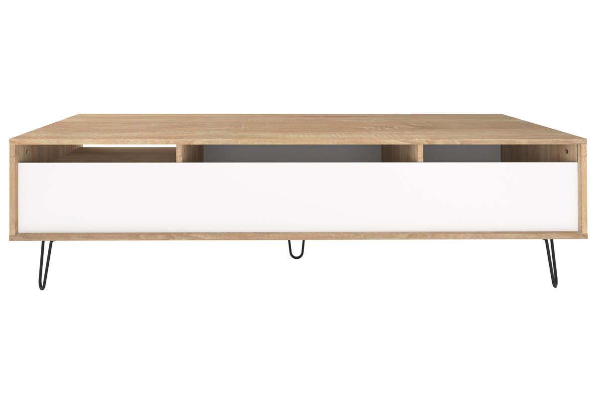 Meuble TV design bois et blanc LUMY