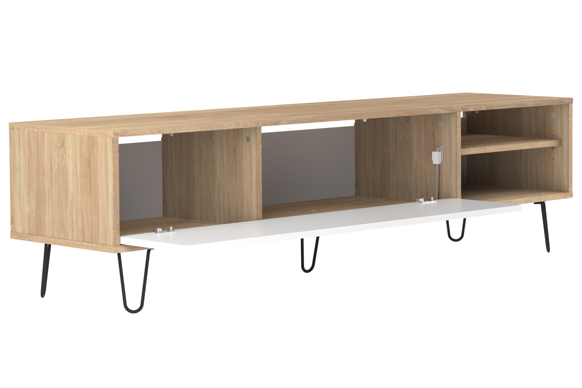 Meuble TV design bois et blanc LUMY