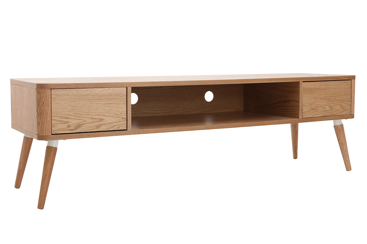 Meuble TV design en bois clair L150 cm TOTEM