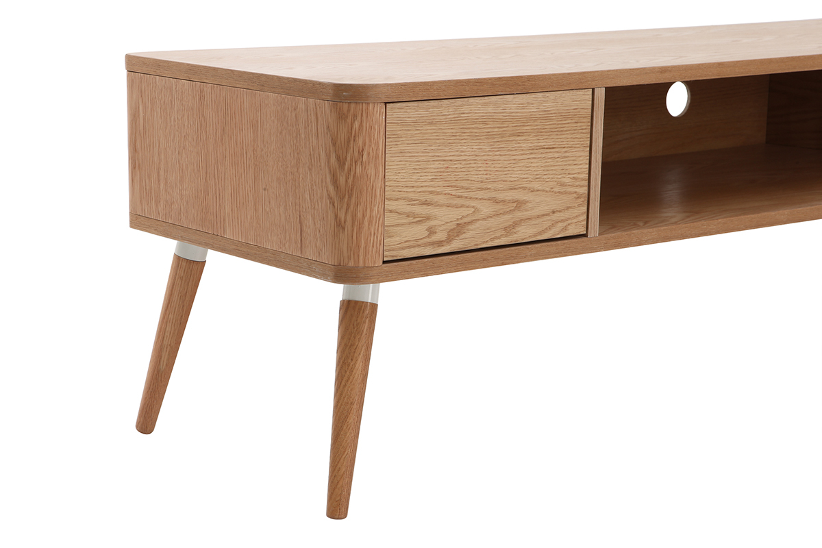Meuble TV design en bois clair L150 cm TOTEM