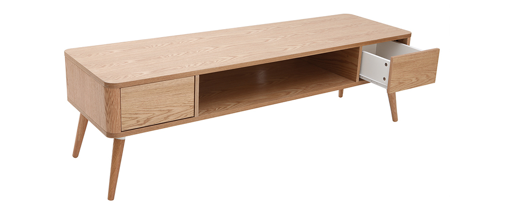 Meuble TV design en ch�ne clair TOTEM