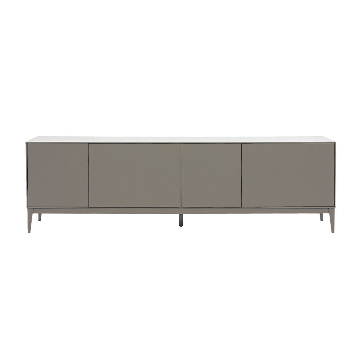 Meuble TV design gris laqué mat avec rangements L180 cm GRAY Meuble TV design gris laqué mat avec rangements L180 cm GRAY