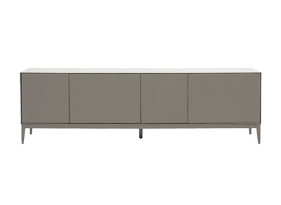 Meuble TV design gris laqu&eacute; mat avec rangements L180 cm GRAY
