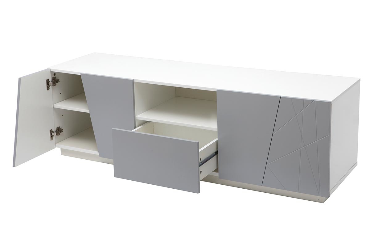 Meuble TV design gris mat ALESSIA
