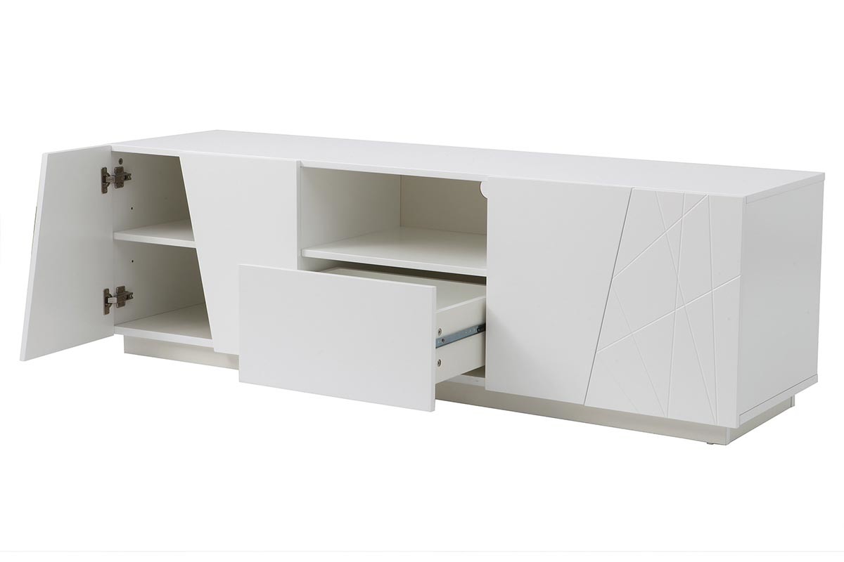 Meuble TV design laque blanc mat ALESSIA