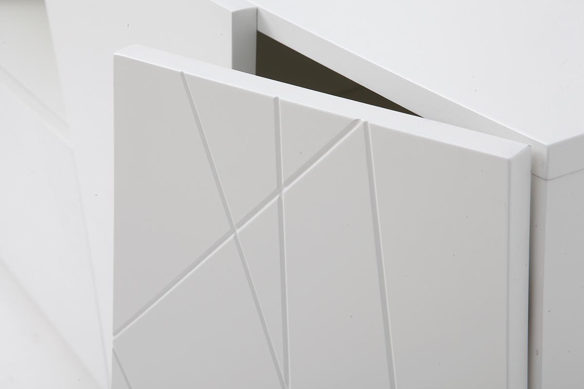 Meuble TV design laque blanc mat ALESSIA