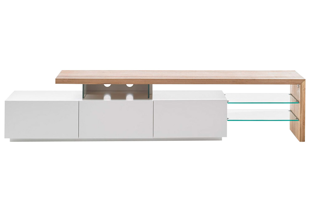 Meuble Tv Scandinave En Chene Et Laque Blanc Pieds Inox Warm Meuble Tv De Style Scandinave En Bois Chene Naturel Et Niches Moveis Decoracao Moveis Moveis Tv