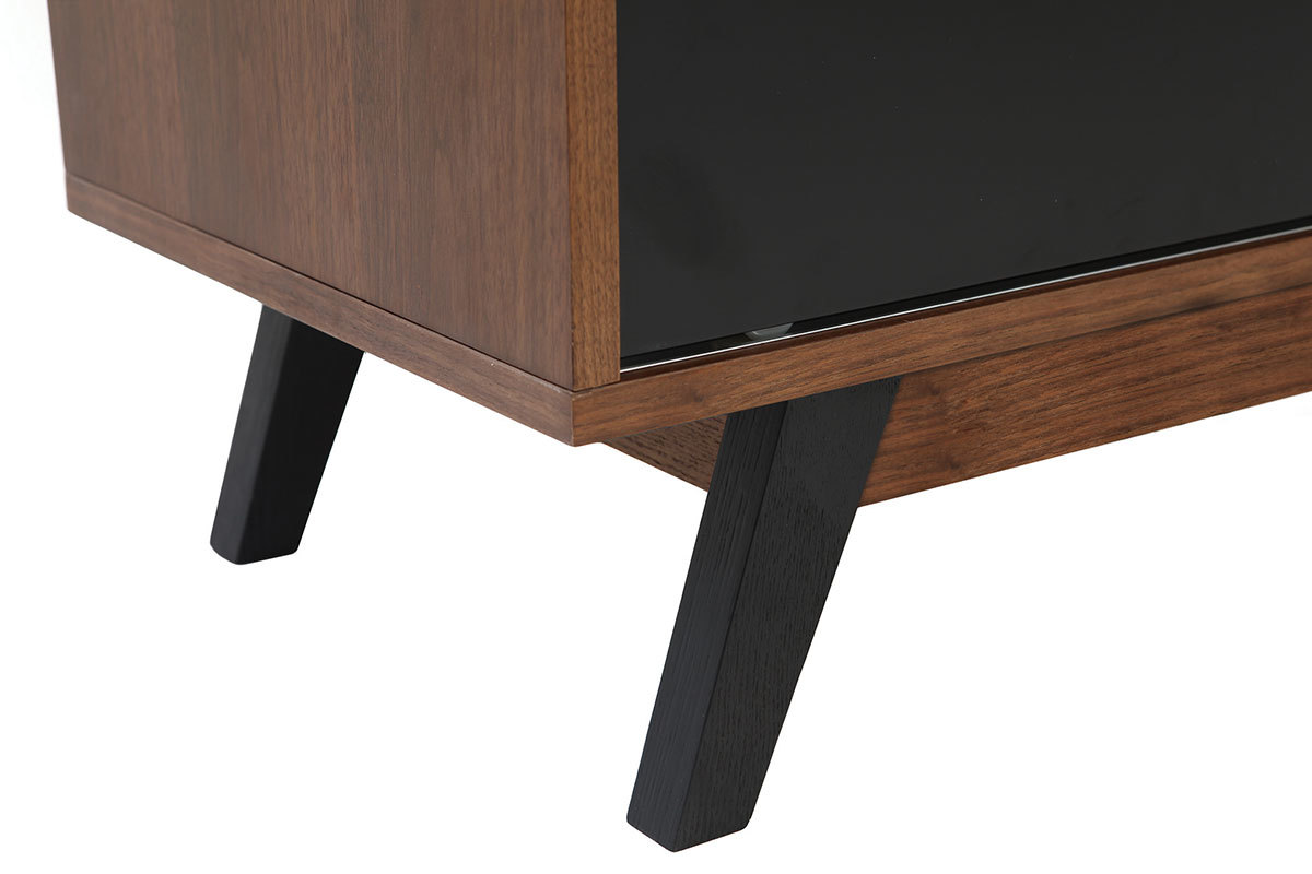 Meuble TV design noyer et noir mat NORMA