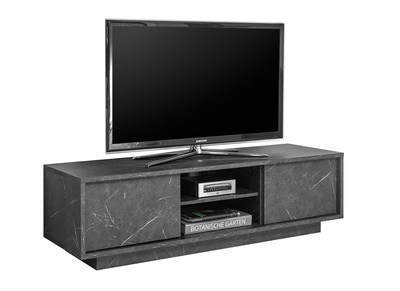 Meuble TV effet marbre noir L138 cm CARRA