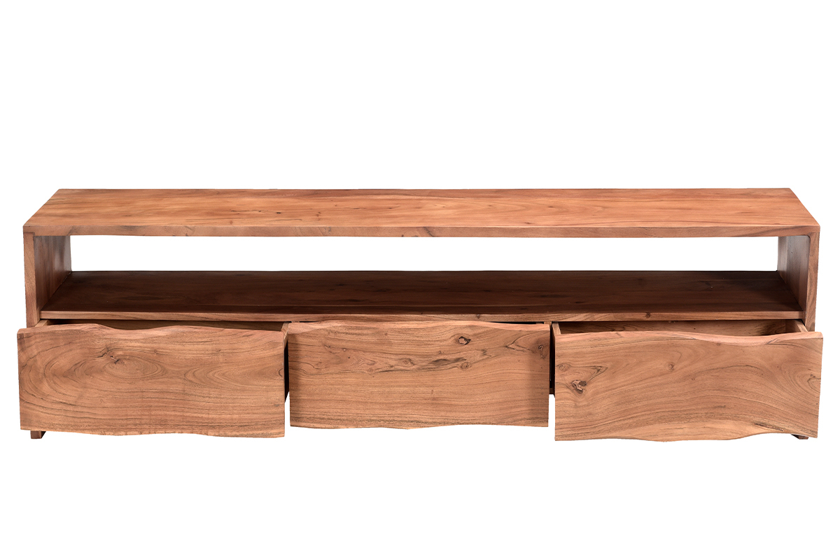 Meuble TV en bois massif 3 tiroirs L180 cm BOHEMIAN