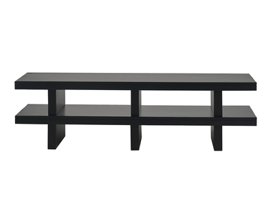 Meuble TV en bois massif noir L145 cm NALO