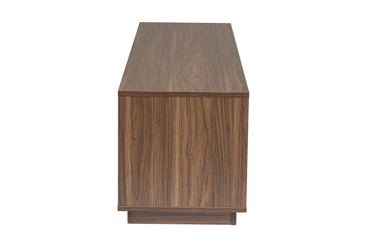 Vue lat�rale du meuble TV MADERO en bois fonc� noyer.
