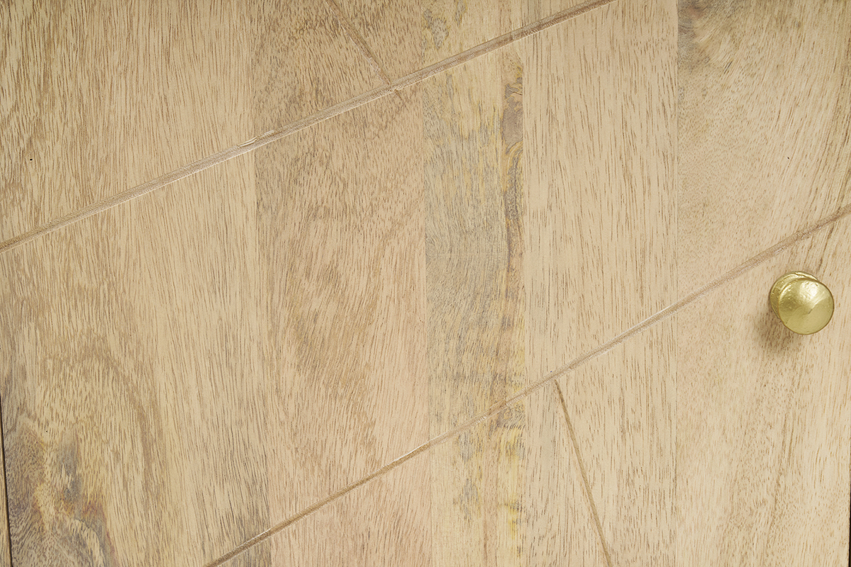 Meuble TV grav en bois manguier massif et mtal L130 LINIUM