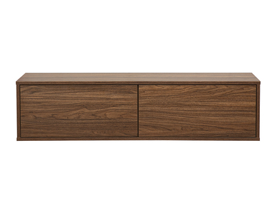 Meuble TV mural finition bois fonc&eacute; noyer L120 cm FLEXO