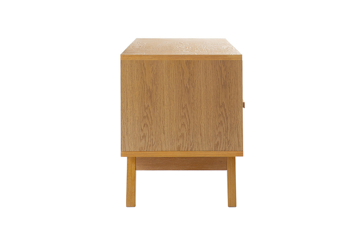 Meuble TV scandinave blanc et bois HELIA