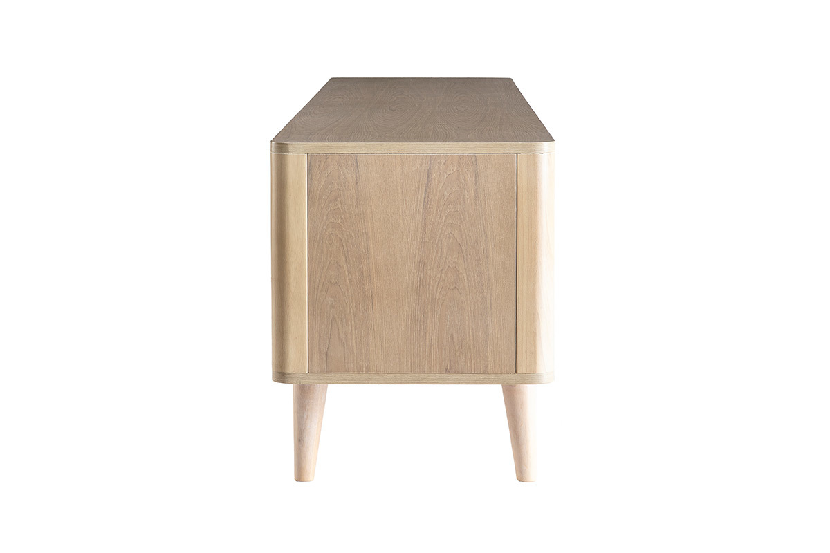 Meuble TV scandinave blanc et bois L170 cm GOTLAND