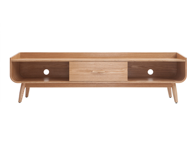 Meuble TV scandinave en bois clair L180 cm HALLEN