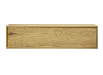 Meuble TV suspendu finition bois clair ch&ecirc;ne L120 cm FLEXO