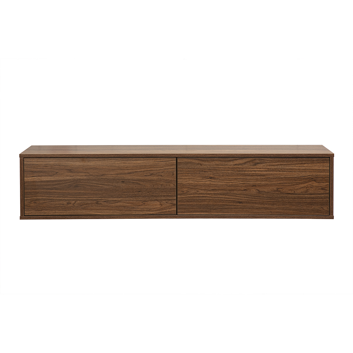 Meuble TV suspendu finition bois foncé noyer L140 cm FLEXO Meuble TV suspendu finition bois foncé noyer L140 cm FLEXO
