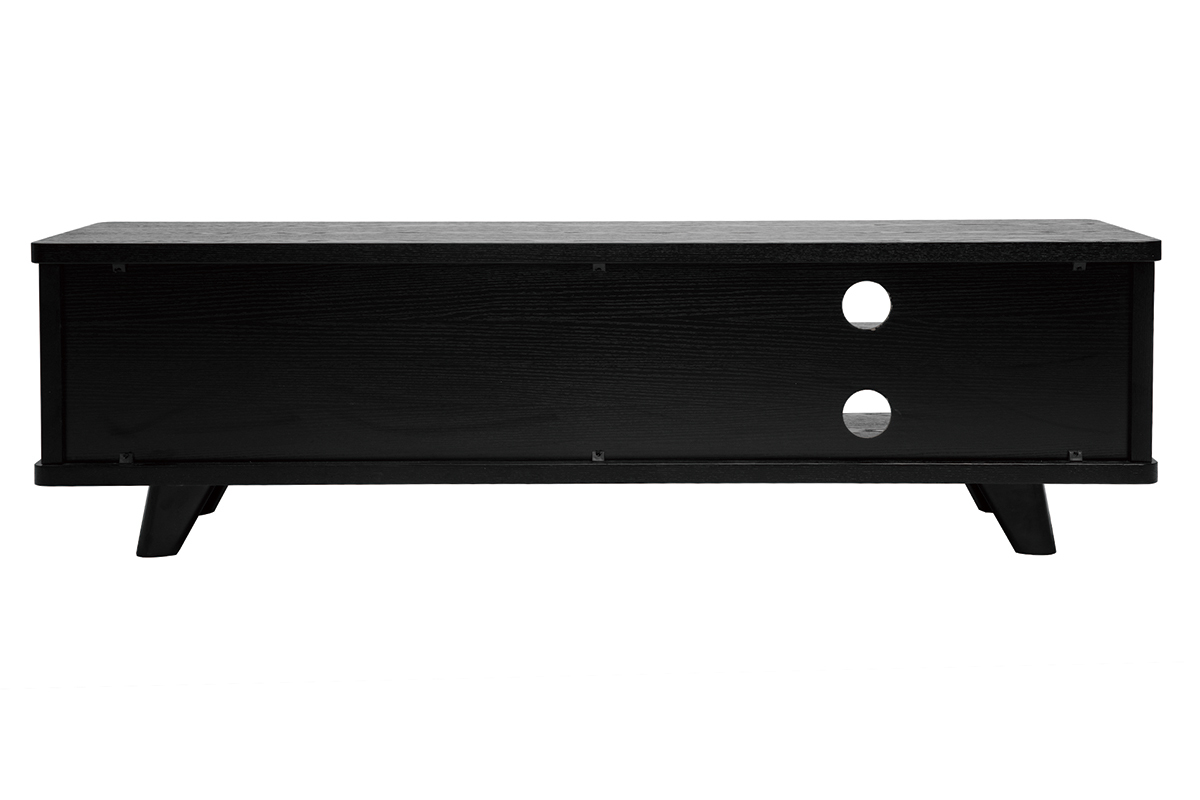 Meuble TV vintage noir avec tiroirs L140 cm FIFTIES