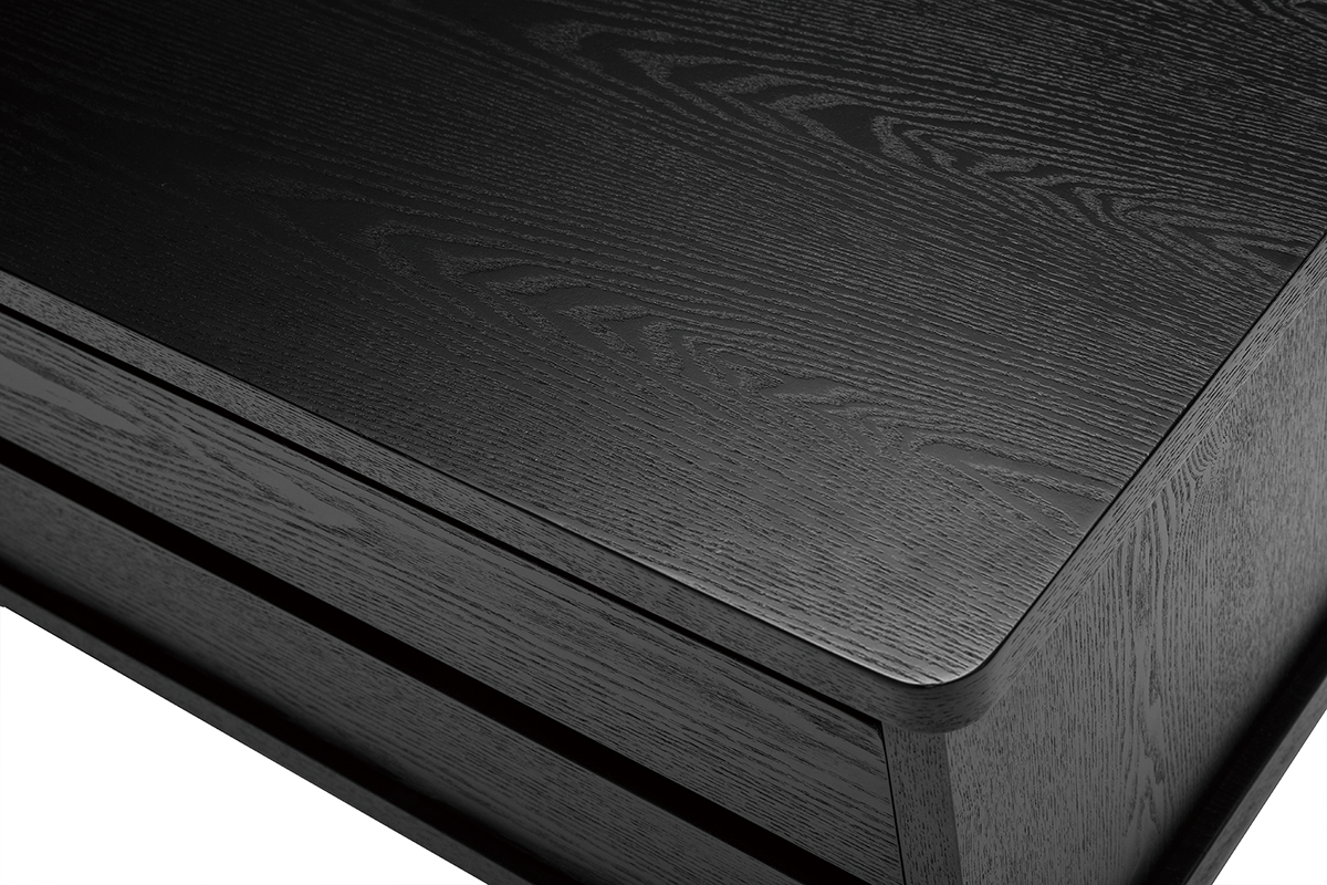 Meuble TV vintage noir avec tiroirs L140 cm FIFTIES