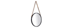 Miroir rond design métal noir 40cm KARL