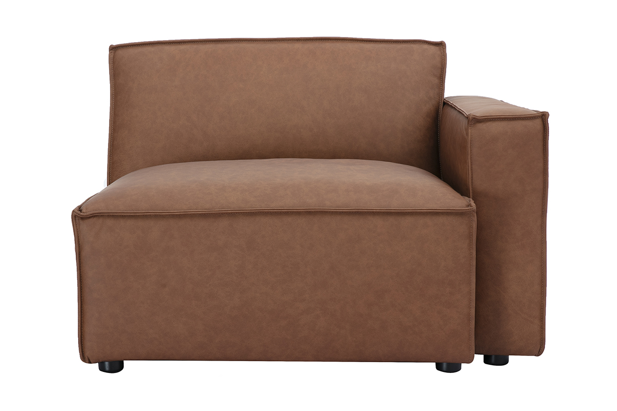 Module d'angle droit en cuir marron pour canap SPLIT