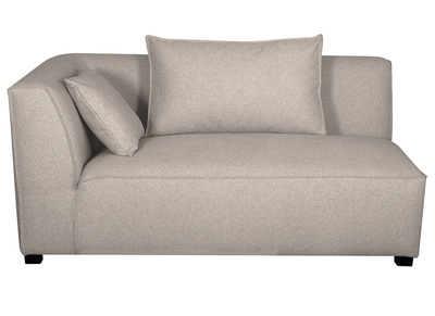 Module d'angle gauche pour canapé en tissu beige naturel PLURIEL