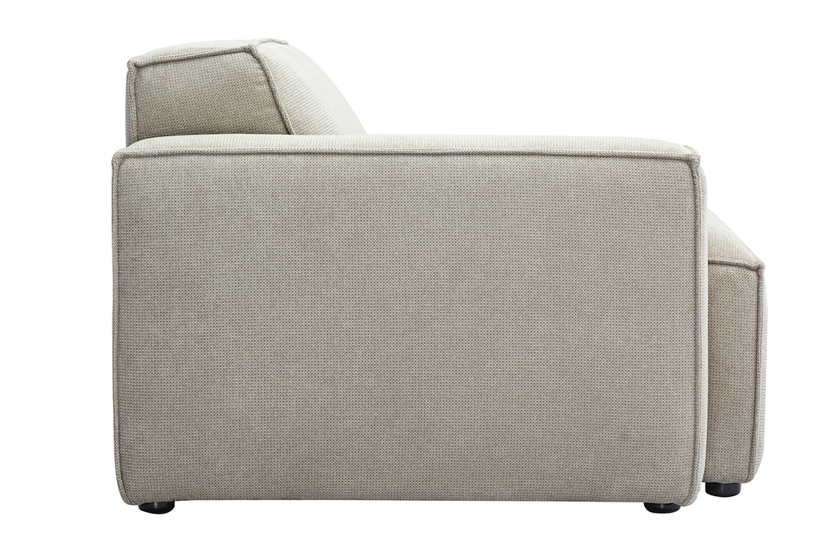 Module d'angle gauche pour canap en tissu velours textur beige