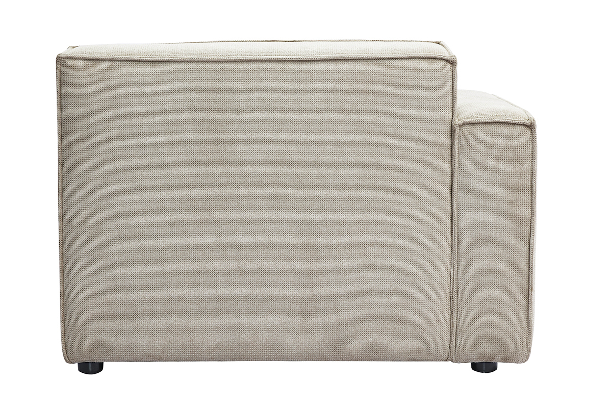 Module d'angle gauche pour canap en tissu velours textur beige SPLIT