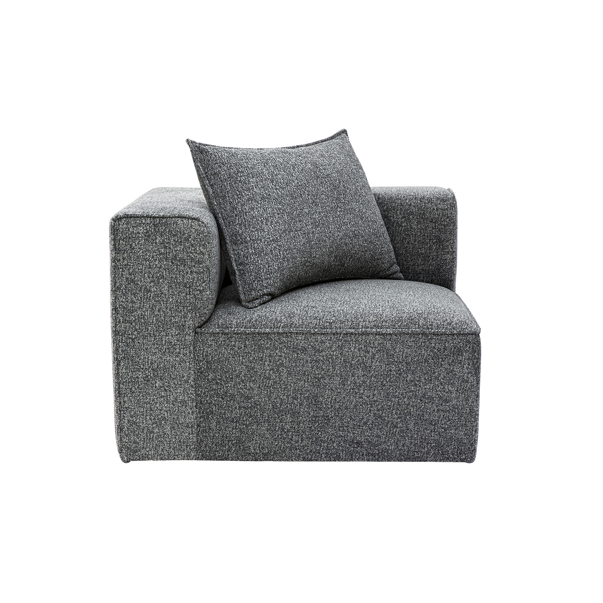 Module d'angle gauche pour canapé en tissu chiné gris foncé KERRY Module d'angle gauche pour canapé en tissu chiné gris foncé KERRY