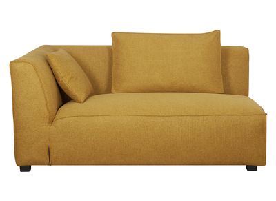 Module d'angle gauche pour canapé en tissu jaune cumin PLURIEL