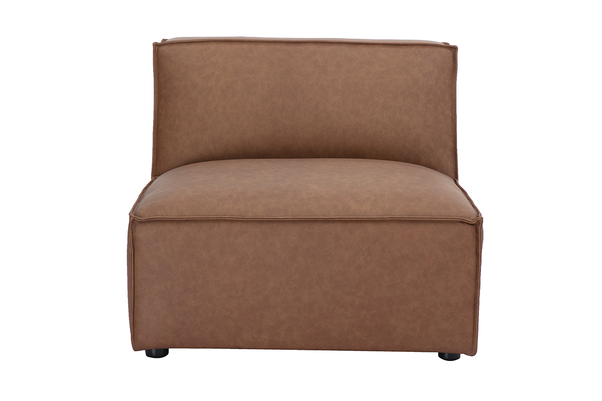 Module droit pour canap en cuir marron SPLIT