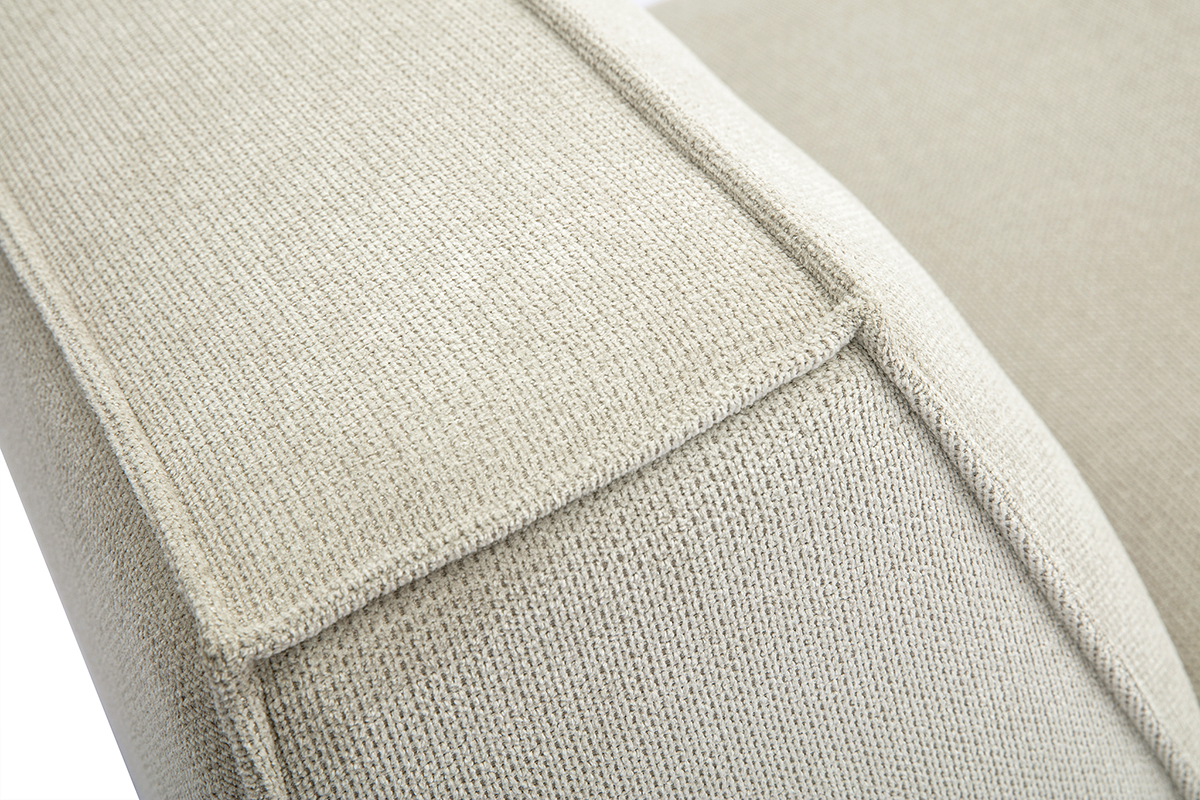 Gros plan sur le module droit en tissu chenille beige SPLIT.