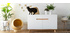 Niche pour chat et chien en bambou laquée blanche POPPINS
