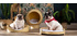 Panier pour chat et chien en bambou avec coussin blanc OBI