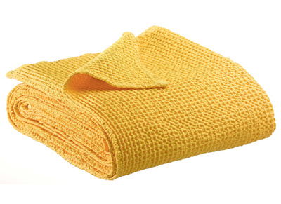Plaid en coton jaune 140 x 200 cm YAM