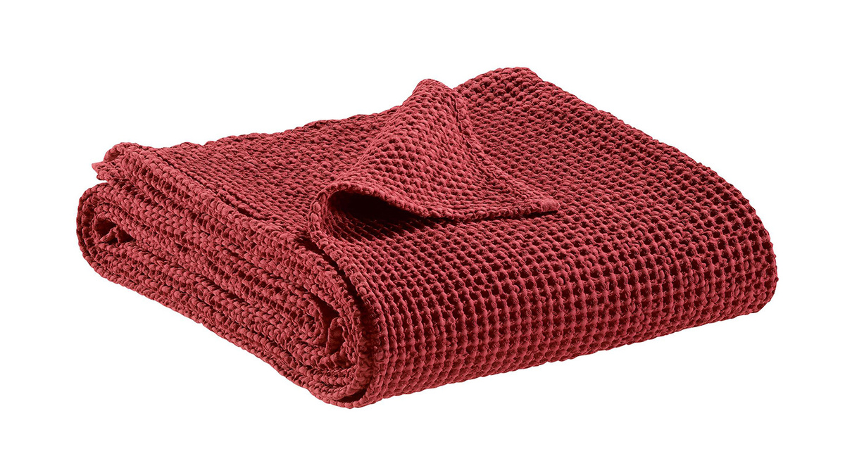 Plaid en coton rouge 140 x 200 cm YAM