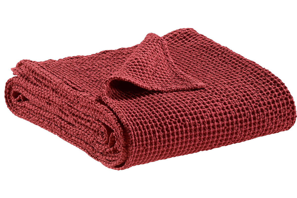 Plaid en coton rouge 140 x 200 cm YAM