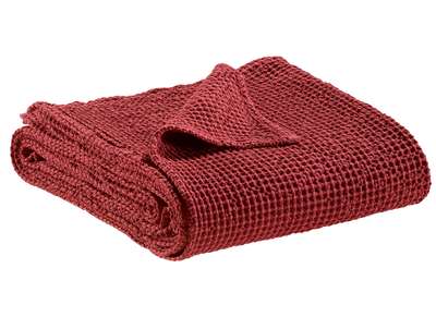 Plaid en coton rouge 140 x 200 cm YAM