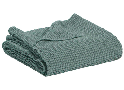 Plaid en coton vert sauge 140 x 200 cm YAM