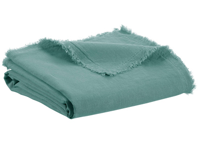 Plaid en lin bleu glacier 130 x 180 cm LINEN